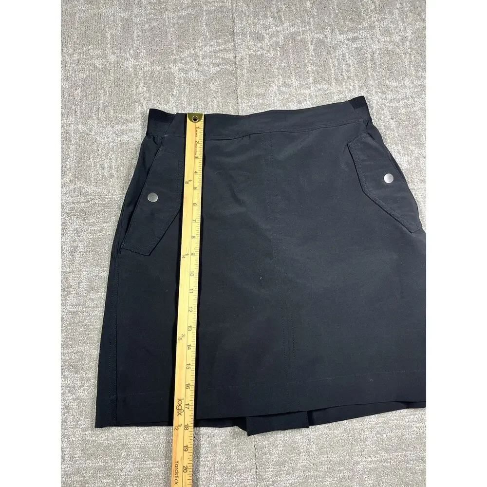 Womens Athleta Black Vienna Cargo Pockets Skort Skirt with Shorts - Size 6